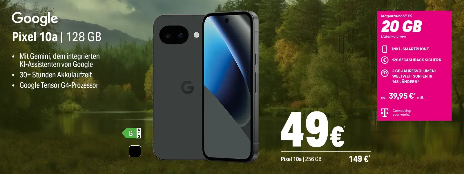 Werbeanzeige: Google Pixel 10a Smartphone mit 128 GB und MagentaMobil XS Tariff